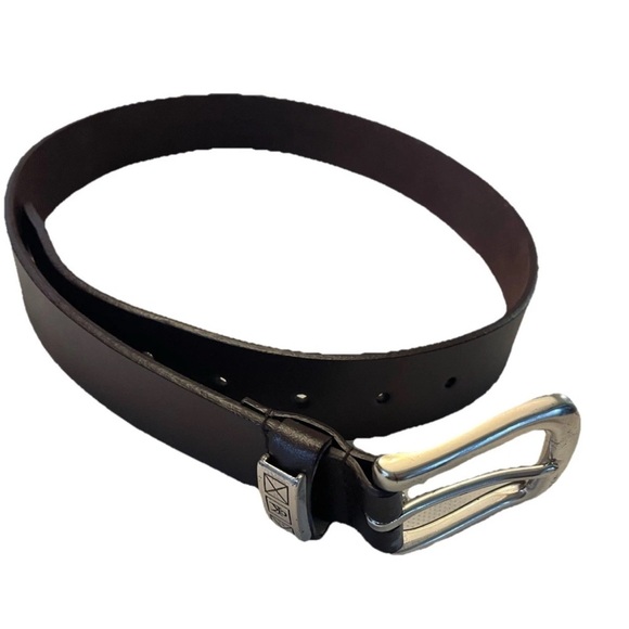Vintage Calvin Klein Belt Leather Brown with Silver buckle Size S - Picture 1 of 5